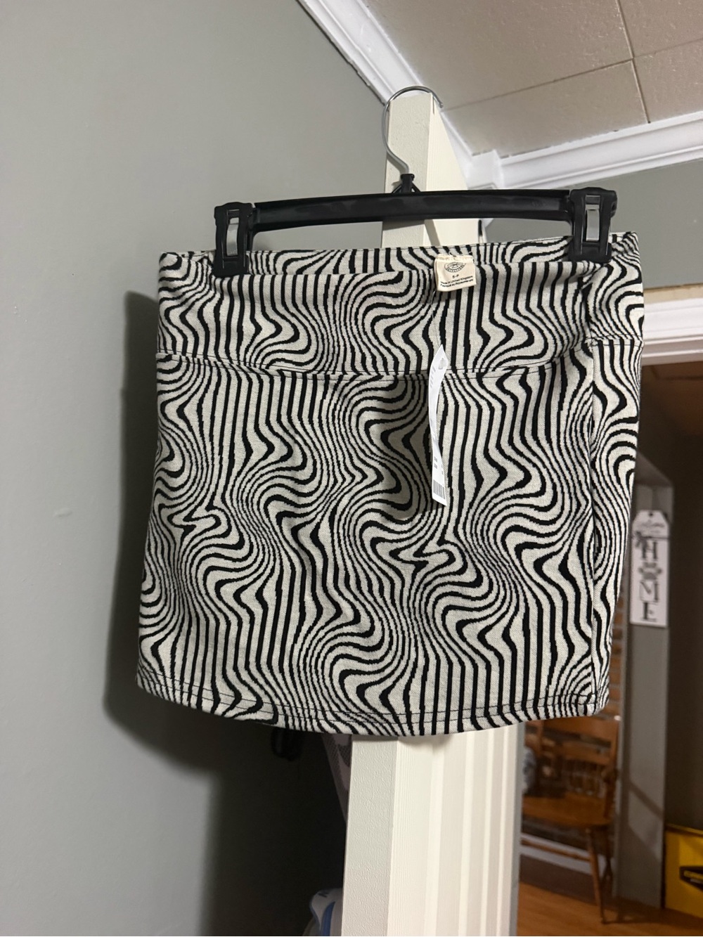 Urban Outfitters Wavy Mini Skirt - Black & White